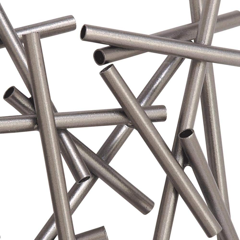 Silver Metal Abstract Geometric Wall Sculpture, 20" x 20"
