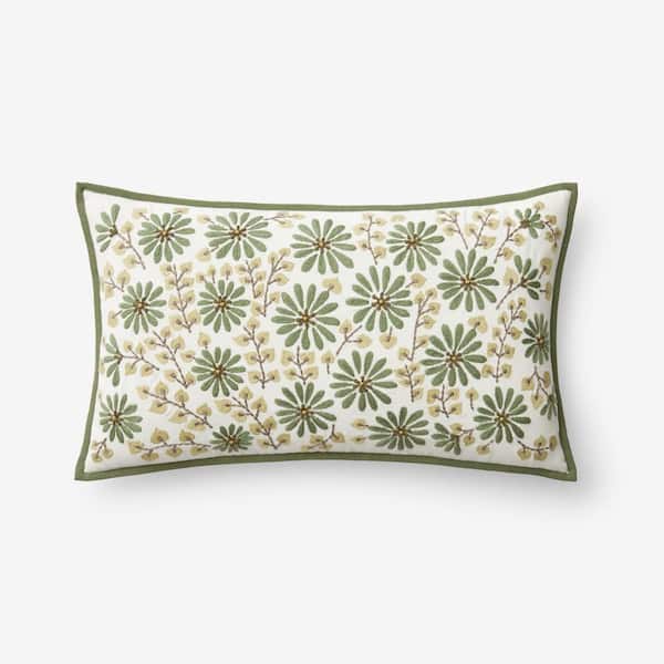 The Company Store Adley Ditsy Green 12 in. x 21 in. Decorative Pillow Cover