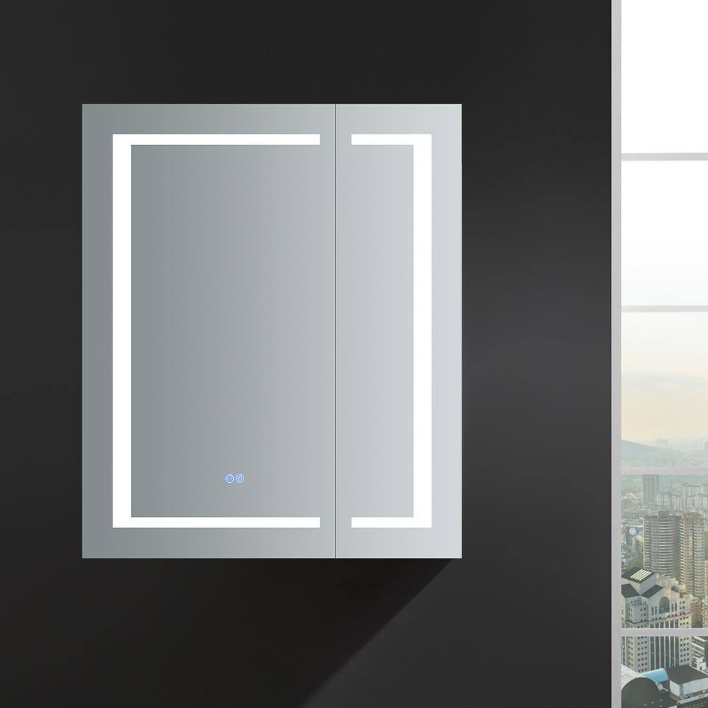 Mirrored Frameless LED Lighted Medicine Cabinet with Defogger