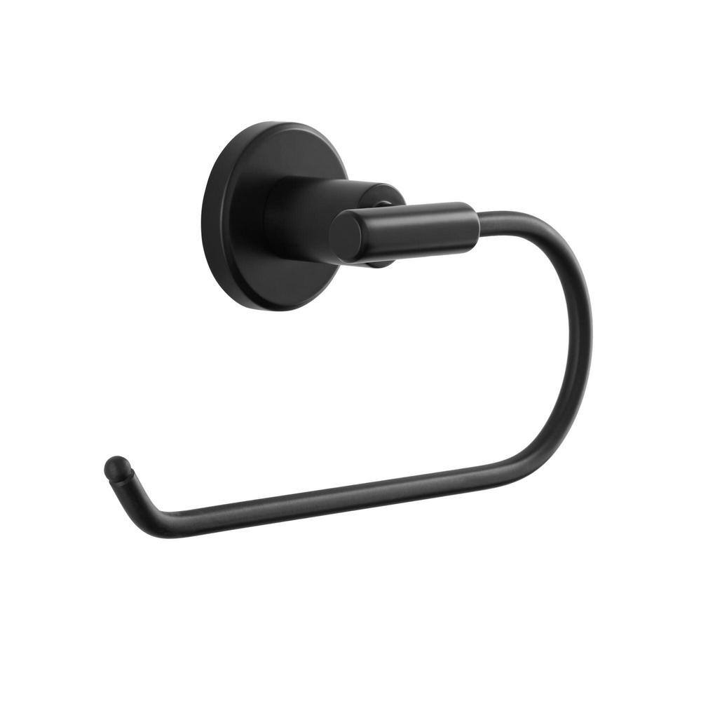 Glacier Bay Menlo Towel Ring in Matte Black 20075-0610H - The Home Depot