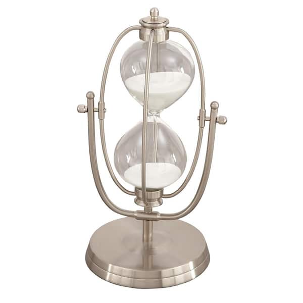 Litton Lane 12 in. Silver Metal Glam Timer