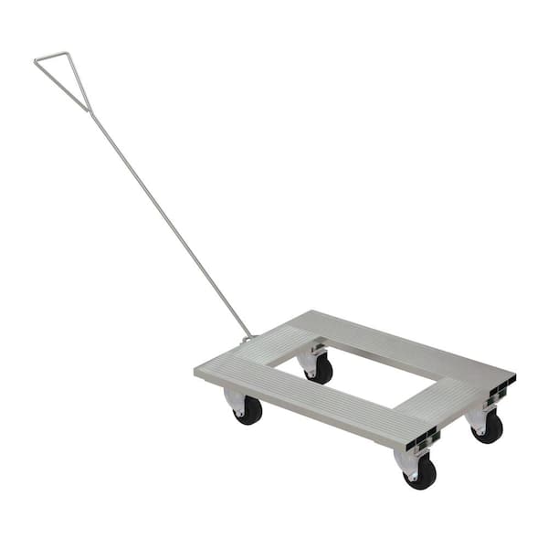 Vestil 18 in. x 24 in. 900 lbs. Capacity Silver Aluminum Channel Dolly with Handle