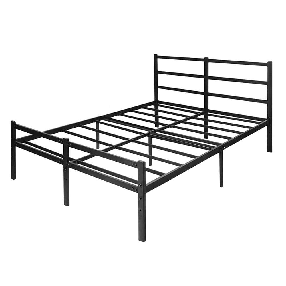 Lusimo Black Full Size Platform Bed Frame with Headboard SKUF66712