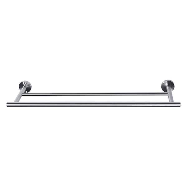 ARCORA Round 24 in. Wall Mounted Towel Bar in Brushed NIckel