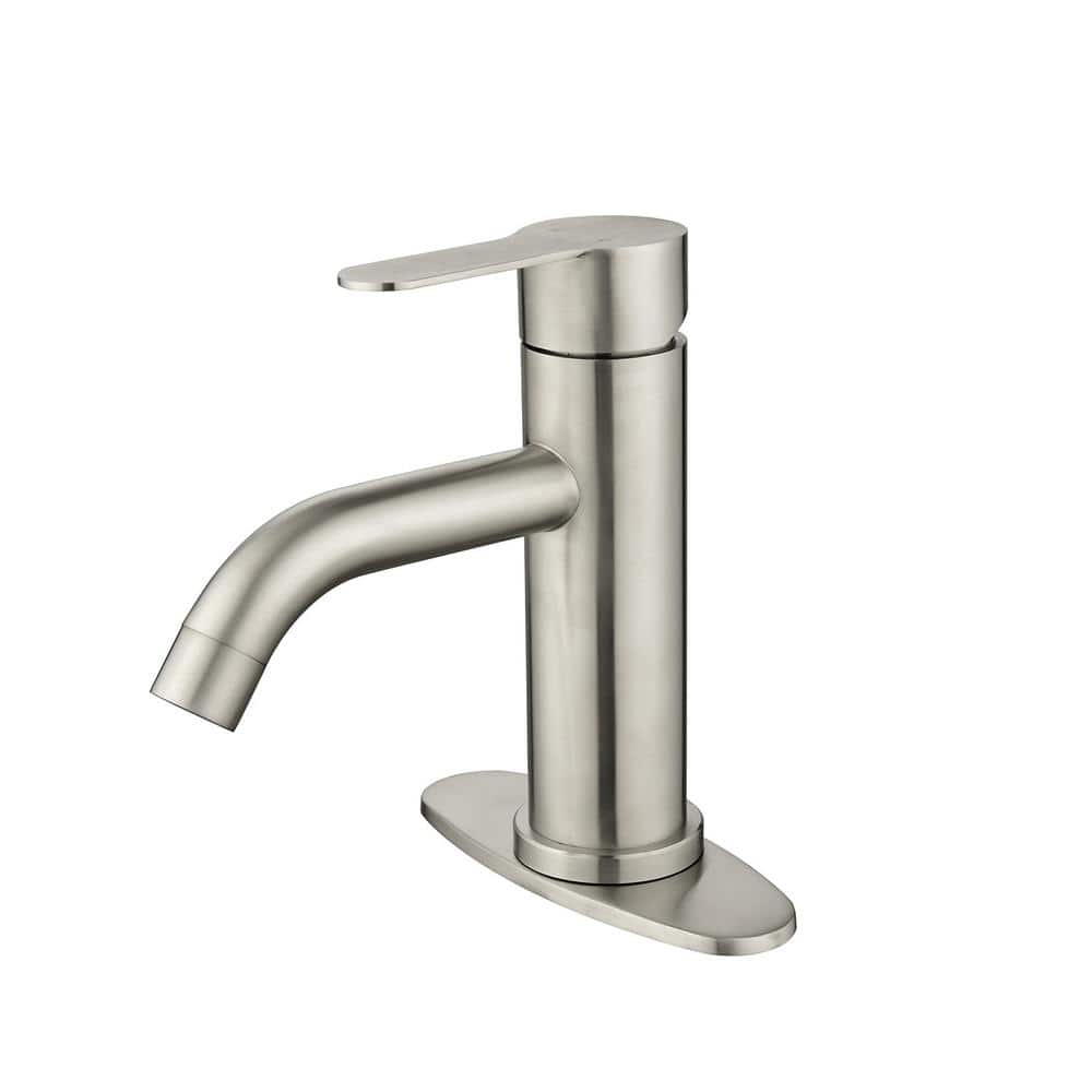 Waterfall Spout Single Handle Single Hole Bathroom Faucet with Deckplate Included and Pop-Up Drain in Brushed Nickel price history on PriceWatchPro