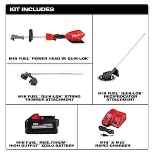 M18 FUEL 18-Volt Lithium-Ion Brushless Cordless QUIK-LOK String Trimmer 8.0Ah Kit with Reciprocator Attachment (2-Tool)