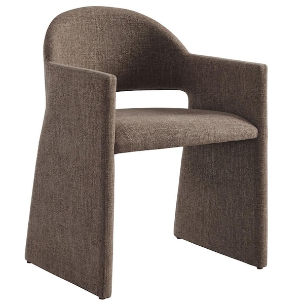 Talia Upholstered Fabric Dining Armchair in Mocha