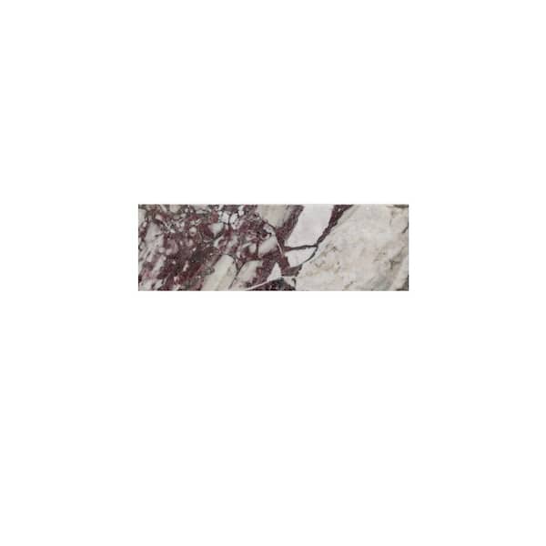 Jeffrey Court Take Home Tile Sample - Calacatta Viola Multi Color 3 in. x 6 in. Polished Subway Marble Wall and Floor Tile