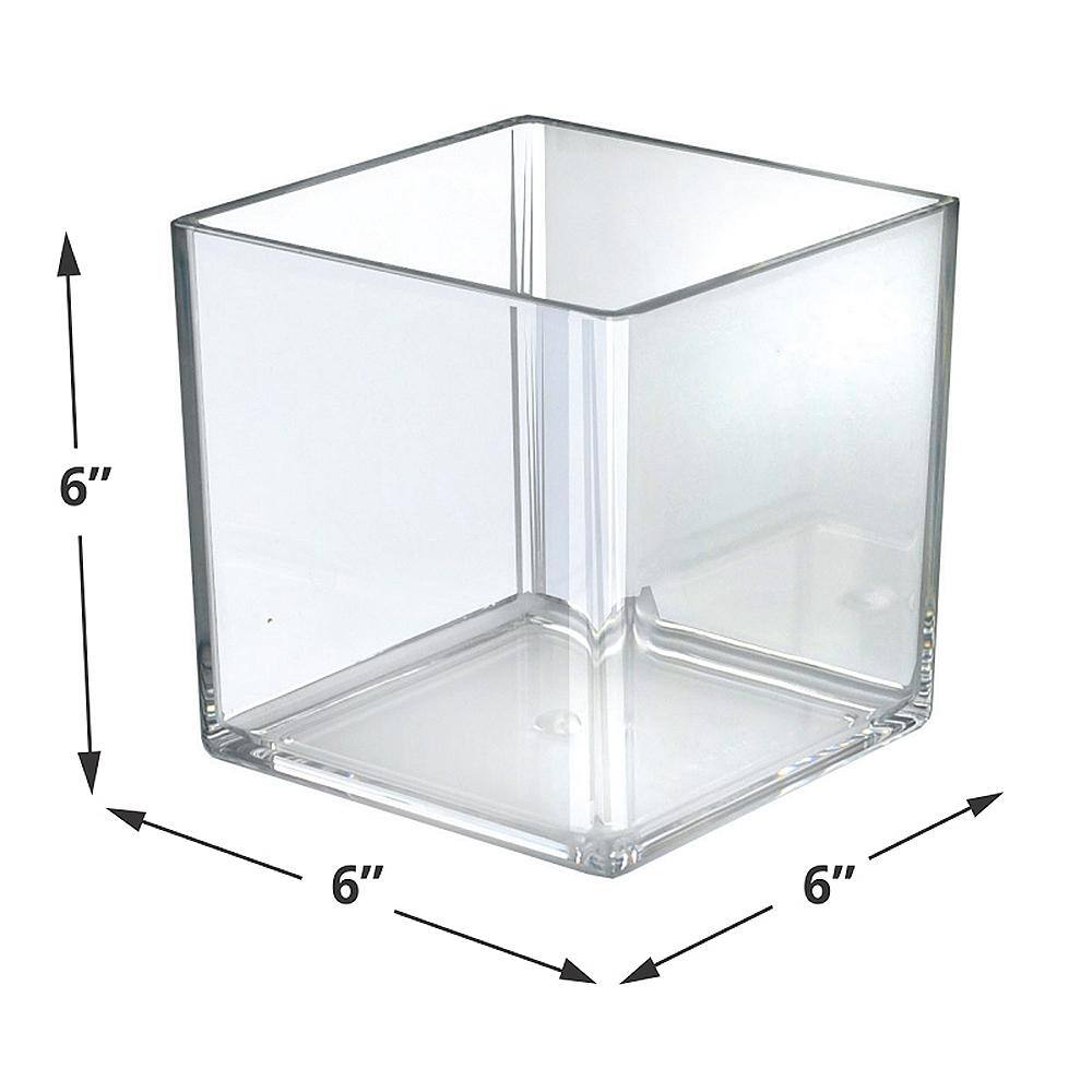 6" Clear Acrylic Square Display Cube Bin