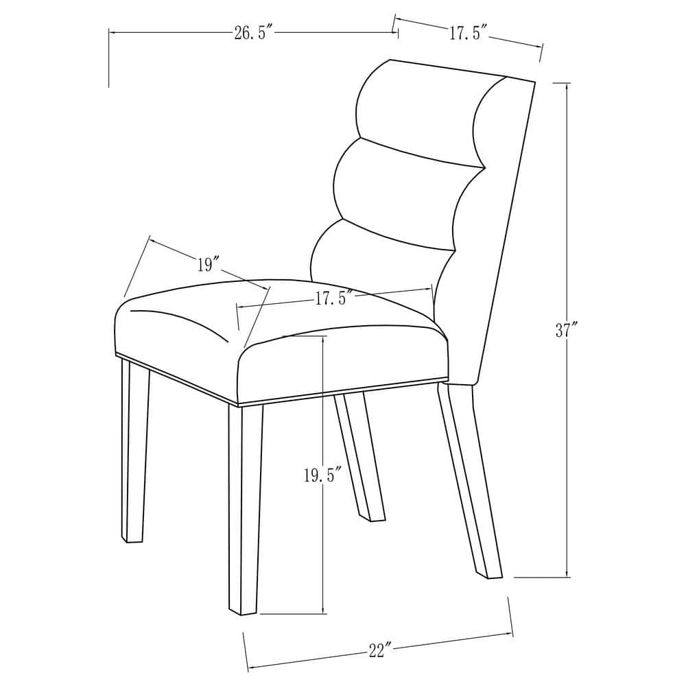 Ash Gray High-Back Upholstered Side Chair Set