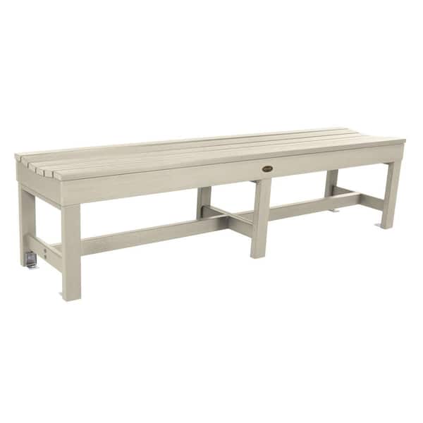 Weldon 71 in. 3-Person Whitewash Plastic Outdoor Bench