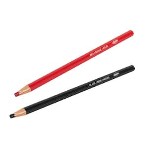 Wax China Markers for Porcelain, Ceramic, Glass, and Polished Stone, Red/Black (2-Pack)