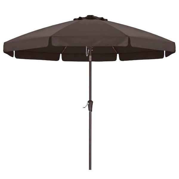 crank up patio umbrella 10 ft. Fiberglass Crank-Up Patio Umbrella in Brown L087BT6GXF