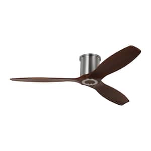 Collins 52 in. Smart Hugger Ceiling Fan in Brushed Steel with Remote