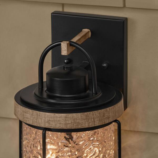 Hampton Bay Fuller Park 16 in. 3-Light Matte Black Cylinder