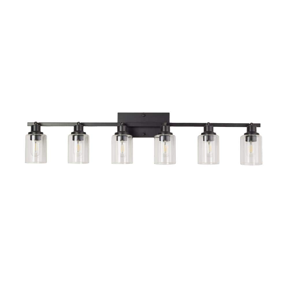 3.58 ft. 6-Light Black Track Lighting Kit with Clear Glass Shades and Rotatable Spotlights price history on PriceWatchPro
