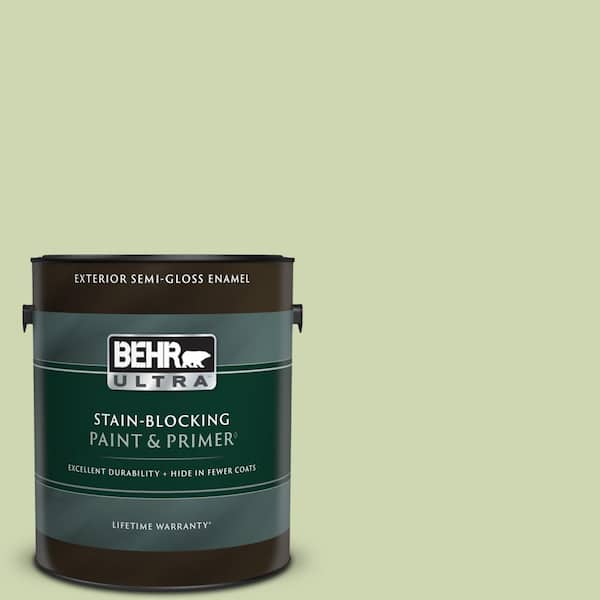 BEHR ULTRA 1 gal. #M360-3 Avocado Whip Semi-Gloss Enamel Exterior Paint & Primer