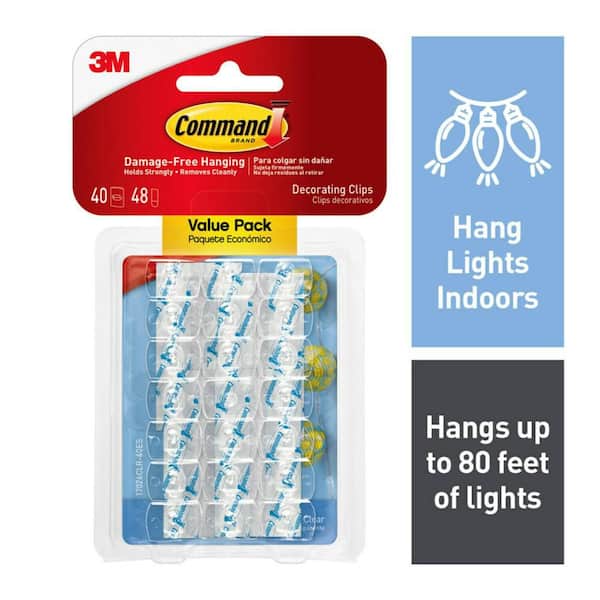 Clear Decorating Clips Value Pack (40 Hooks, 48 Strips)