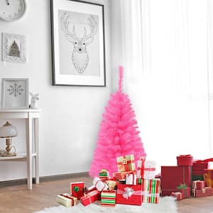 3 ft. Pink Artificial Christmas Tree Mini Xmas Pine Tree Holiday Decoration