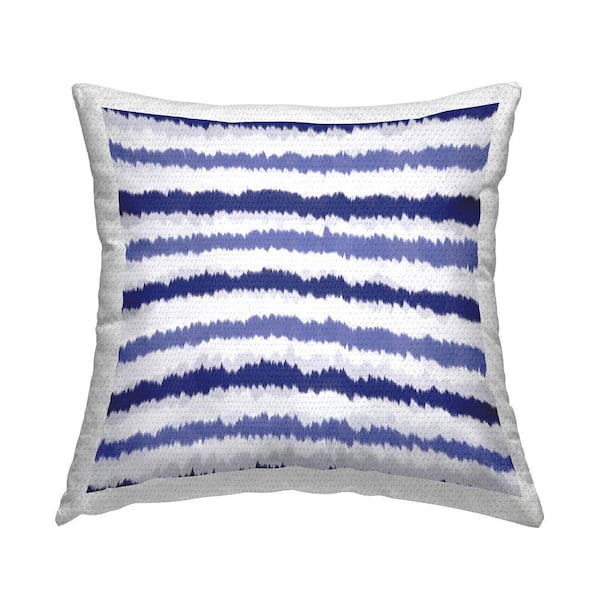 Stupell Industries Asymmetrical Blue Stripes Pattern Blue Square Outdoor Throw Pillow