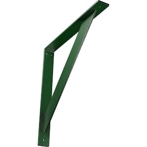 2 in. x 18 in. x 18 in. Steel Hammered Deep Green Traditional Bracket