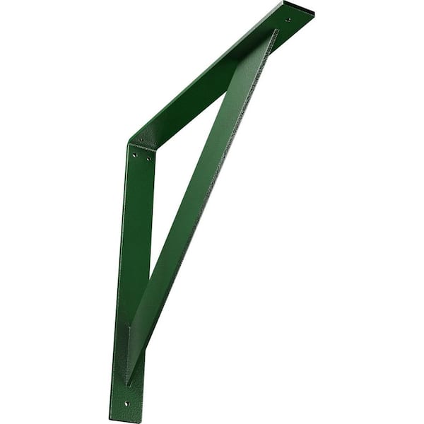 Ekena Millwork 2 in. x 18 in. x 18 in. Steel Hammered Deep Green Traditional Bracket