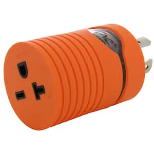 Locking Adapter L14-20P 20 Amp 4-Prong Generator Locking Plug to NEMA 6-15/20R 250-Volt 15/20 Amp T-Blade Adapter