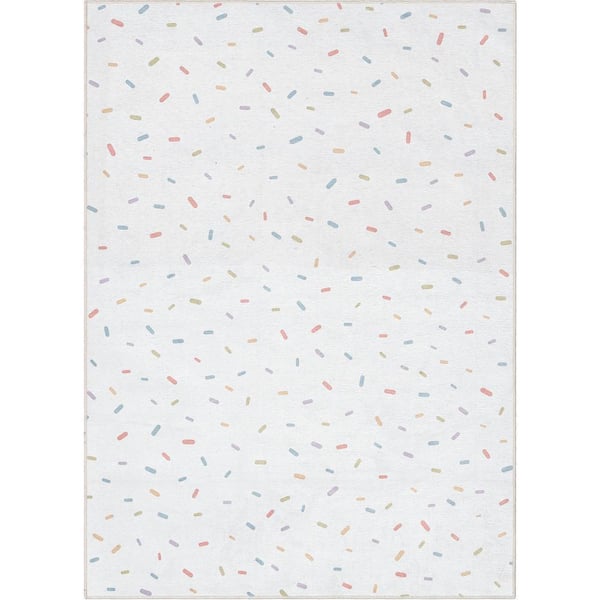 Sprinkles Modern Kids Multi Color 5 ft. x 7 ft. Machine Washable Flat-Weave Area Rug