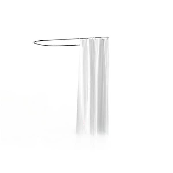 72 in. W x 72 in. L PEVA Shower Curtain in Clear with Rustproof Metal Grommet and 3-Magnetic Weights, Standard Size