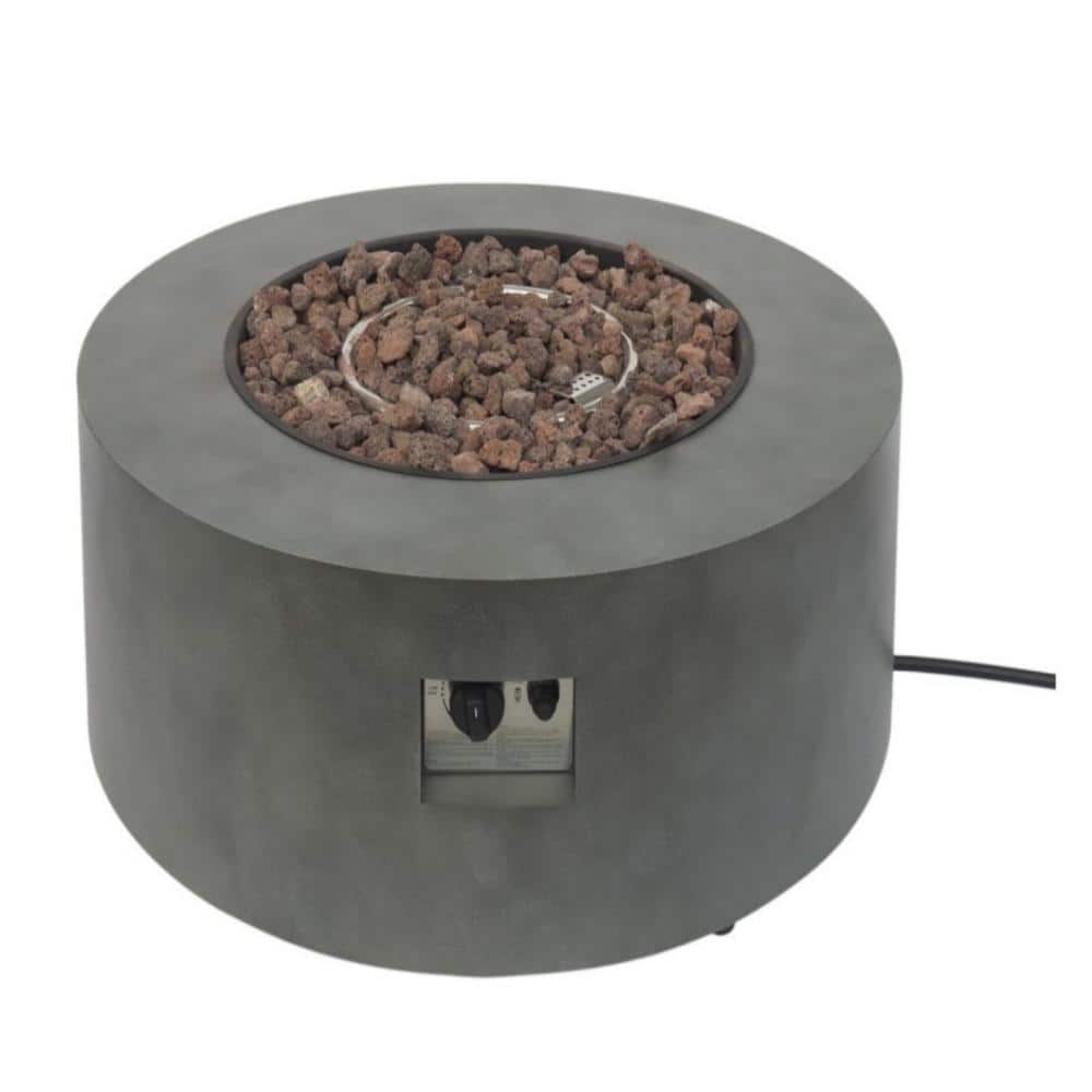 32 in. 40,000 BTU Round Iron Propane Gas Outdoor Fire Pit In Stone Gray price history on PriceWatchPro