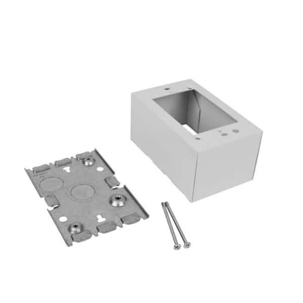 Wiremold 500 and 700 Series Metal Raceway 2-1/4 in. Extra Deep 1-Gang Switch/Receptacle Box, White