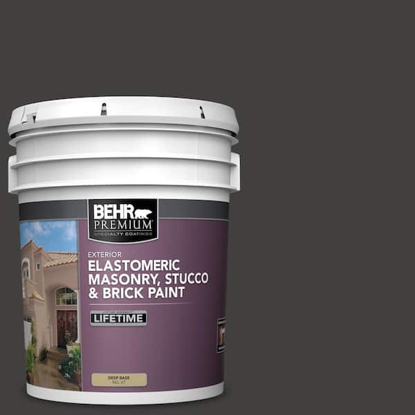 BEHR PREMIUM 5 gal. #N510-7 Blackout Elastomeric Masonry, Stucco and Brick Exterior Paint