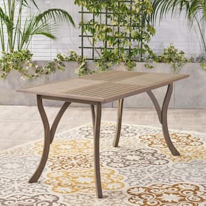 59in. Ectangular Wood Table，Gray