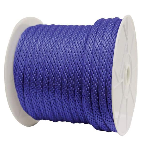 Rope King 5/8 in. x 140 ft. Solid Braided Poly Rope Blue