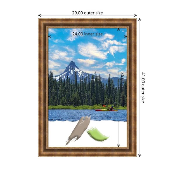 Amanti Art Manhattan Bronze Wood Picture Frame Opening Size 24x36