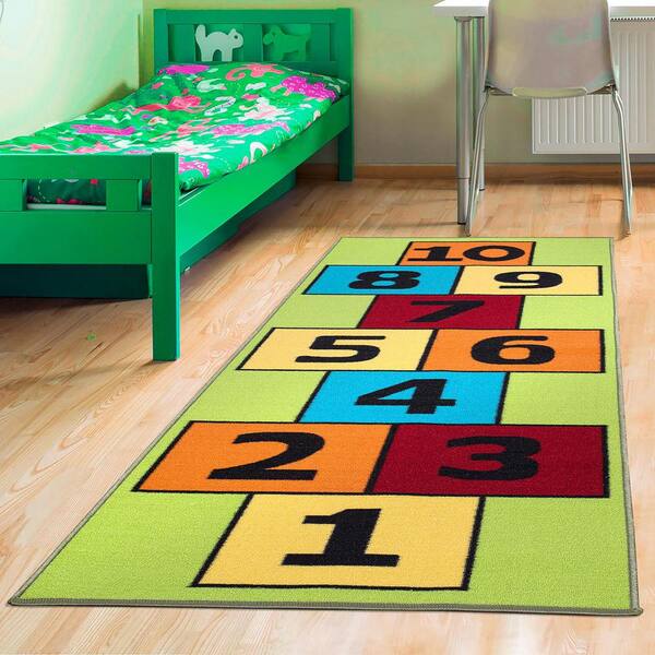 Ottomanson Children's Garden Collection Non-Slip Rubberback