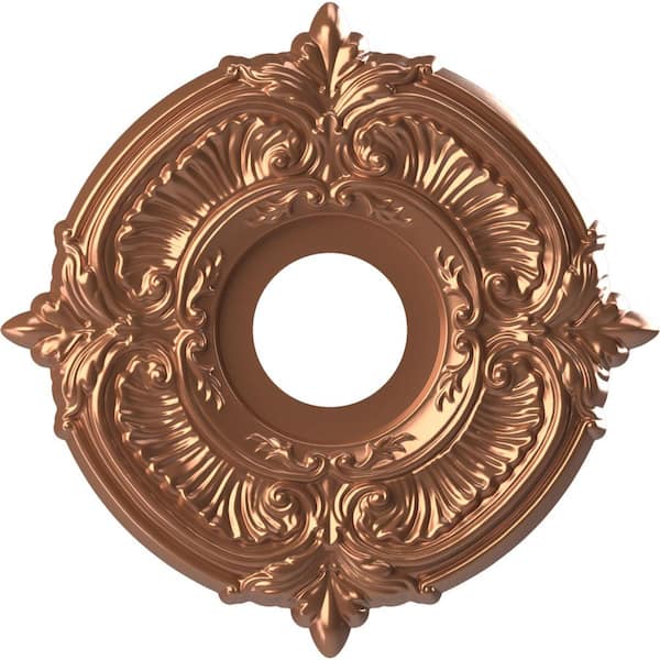Ekena Millwork 13" OD x 3-1/2" ID x 3/4" P Attica Thermoformed PVC Ceiling Medallion (Fits Canopies up to 5") in Bright Coat Rose Gold