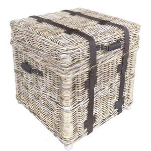 Woven 24 in. Kubu Grey Square Rattan End Table