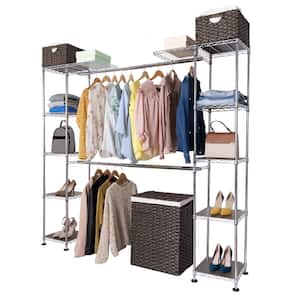 Silver Expandable Closet Organizer System