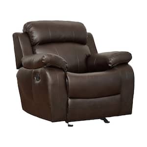 Alamo Brown Faux Leather Glider Manual Recliner