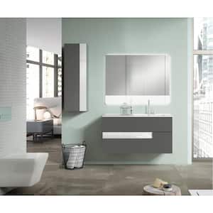 Vision 40 in. W x 18 in. D Bath Vanity in Grey and White with Ceramic Vanity Top in White with White Basin and Sink