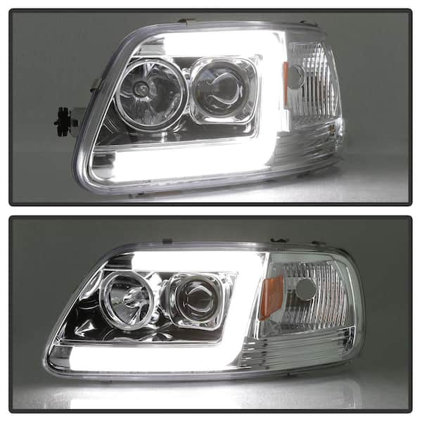 Ford F150 97-03 / Expedition 97-02 1PC Version 2 Projector Headlights-  Light Bar DRL LED - Chrome