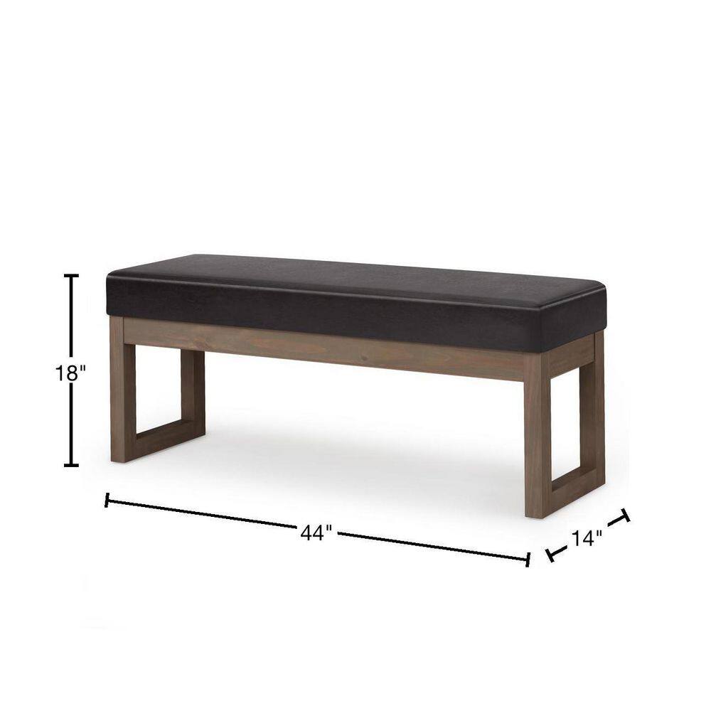 Milltown Tanners Brown Faux Leather Narrow Profile Ottoman