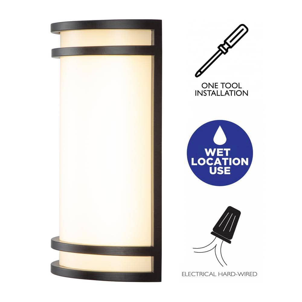 Oil-Rubbed Bronze LED Wall Sconce with Acrylic Shade