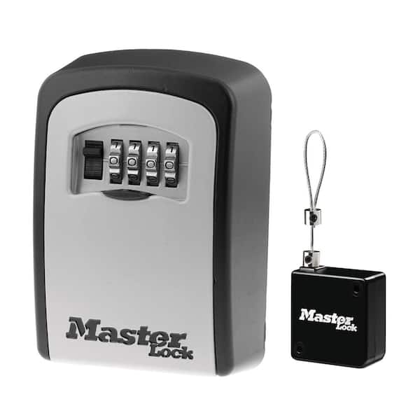 Master Lock Lock Box, Resettable Combination Dials with Tether (Bundle Pack)
