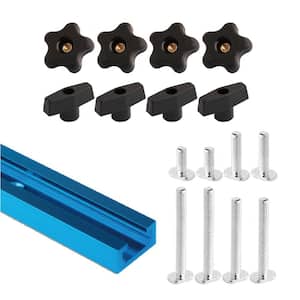  QWORK 12 T-Track, 4 Pack Aluminum Double Track with Mounting  Holes for Woodworking : Toys & Games