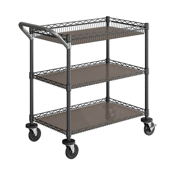 Distinction I~Ⅳ,Structures,Vocabularist Seville Classics 3-Tier NSF Utility Cart with Shelf Liners, 34.5