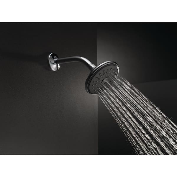 1-Spray 5 in. Single Wall Mount Fixed Rain Shower Head in Chrome