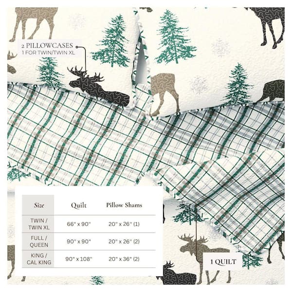 FRESHFOLDS Brown Moose Print Premium Nature Inspired Full/Queen