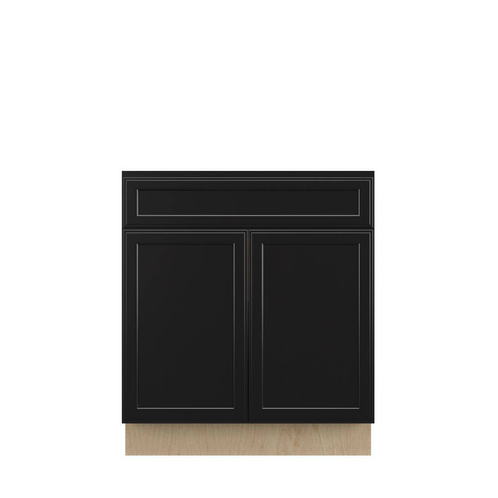 Belle Haven Recessed 30 in. W x 34.5 in. H x 24 in. D in Driftwood Plywood Assembled Base Cabinet price history on PriceWatchPro
